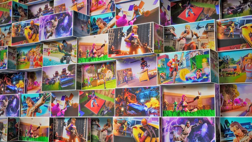 Collage of Fortnite cosmetic artwork